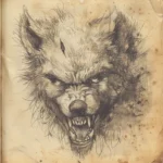 Le visage d'un loup-garou.